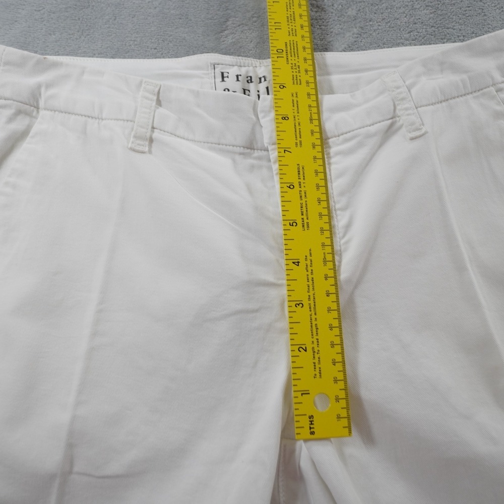 Frank & Eileen  Wicklow Capri Pants Womens 6 White Cotton Coastal Casual Stretch - Picture 7 of 11